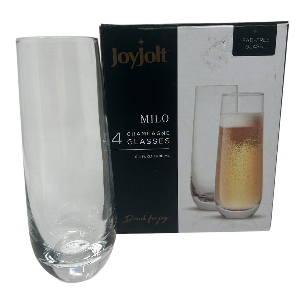JoyJolt Milo Champagne Glasses Set of 4
